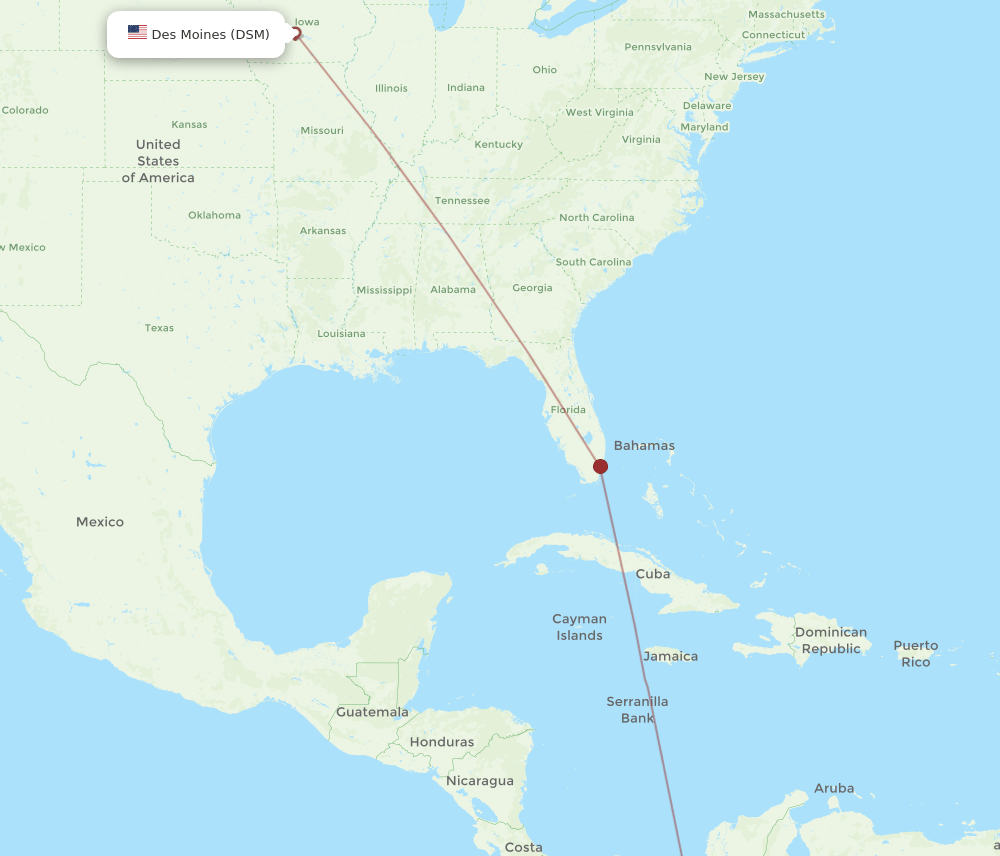 DSM-PEI flight routes