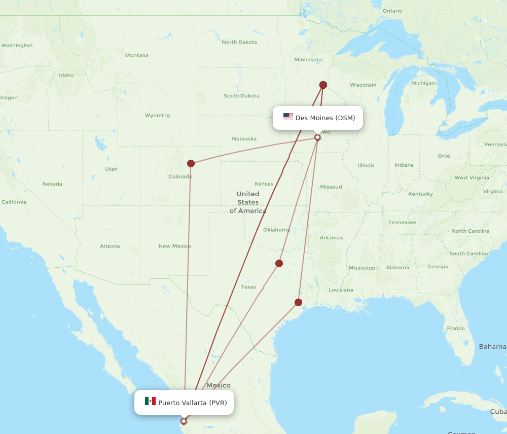 DSM-PVR flight routes