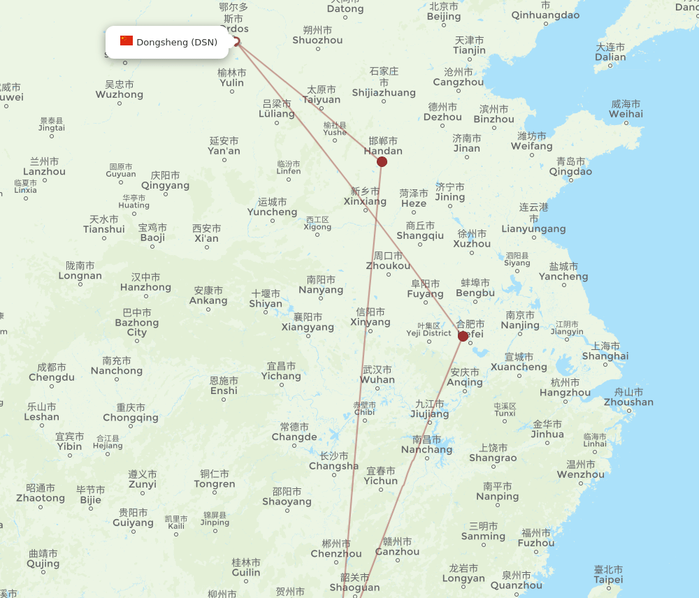 DSN-FUO flight routes