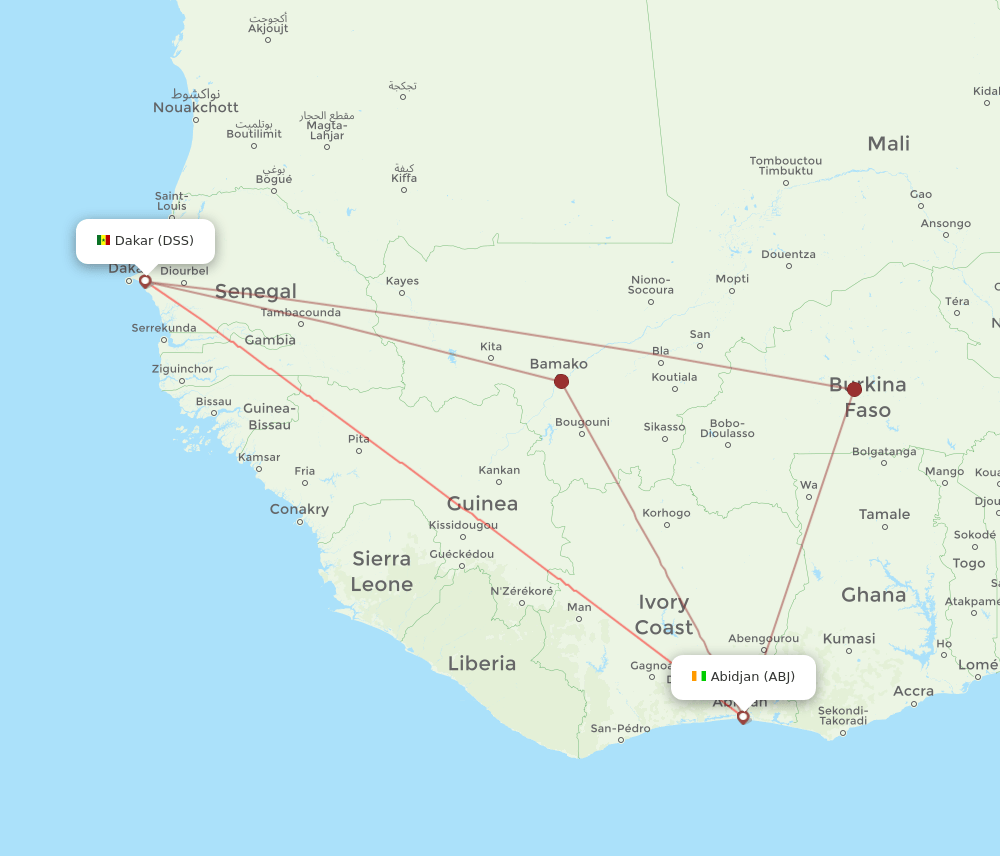 DSS-ABJ flight routes