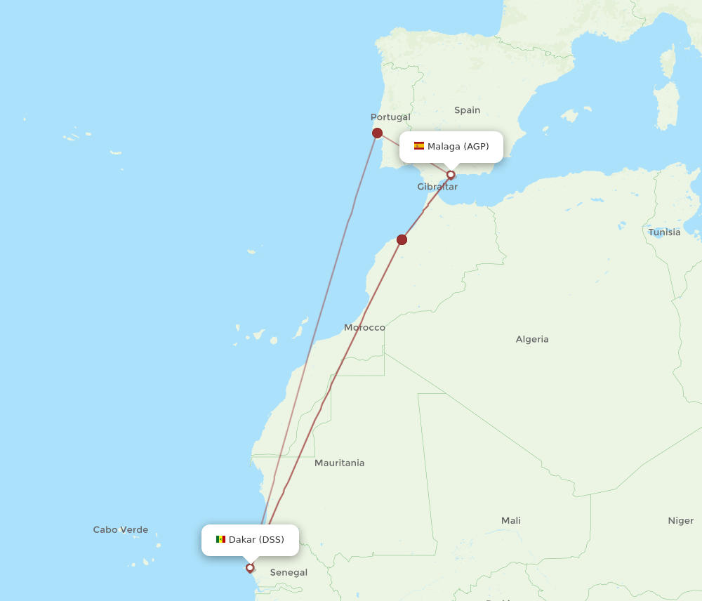 DSS-AGP flight routes