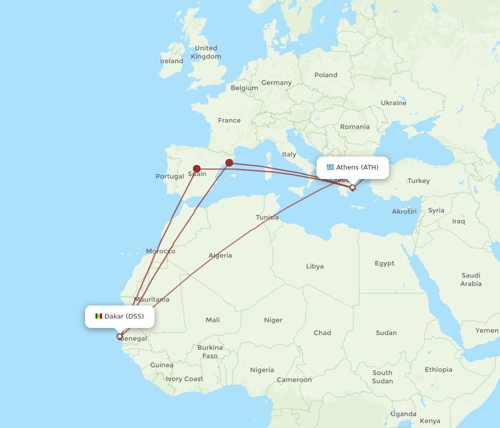 DSS-ATH flight routes