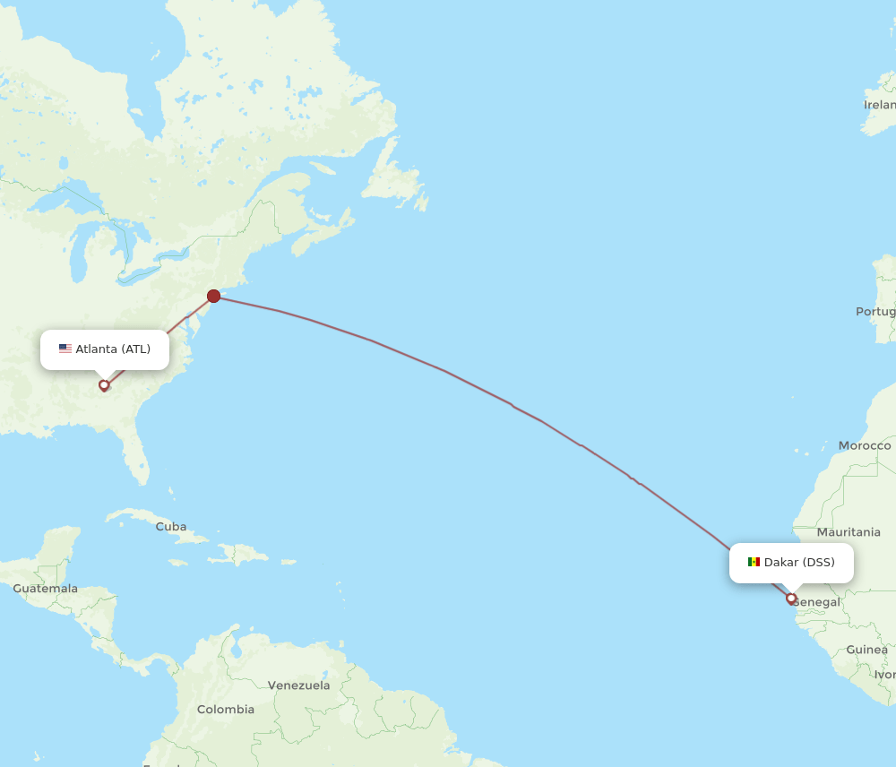 DSS-ATL flight routes