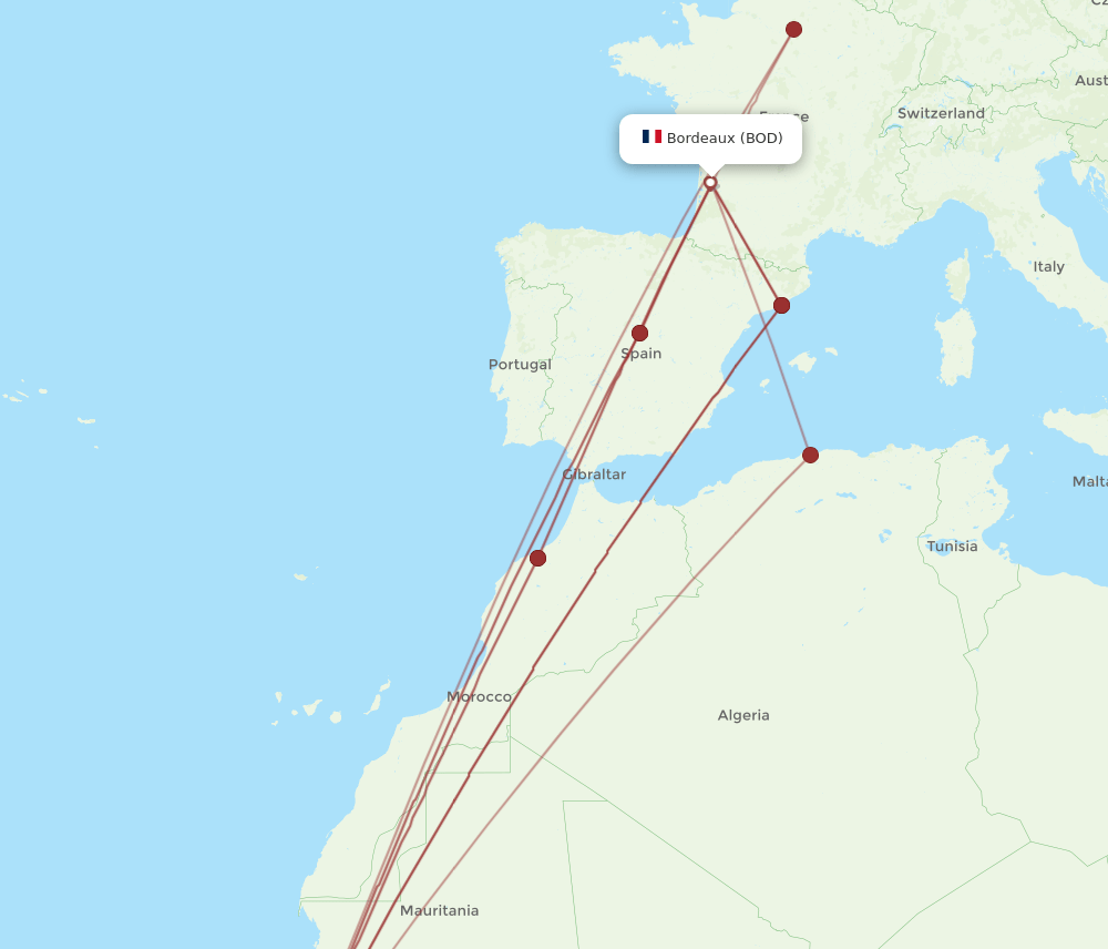 DSS-BOD flight routes
