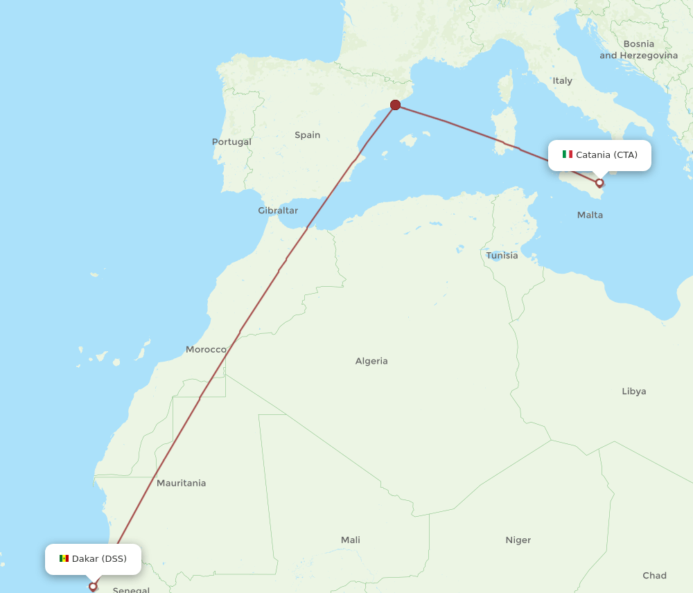 DSS-CTA flight routes