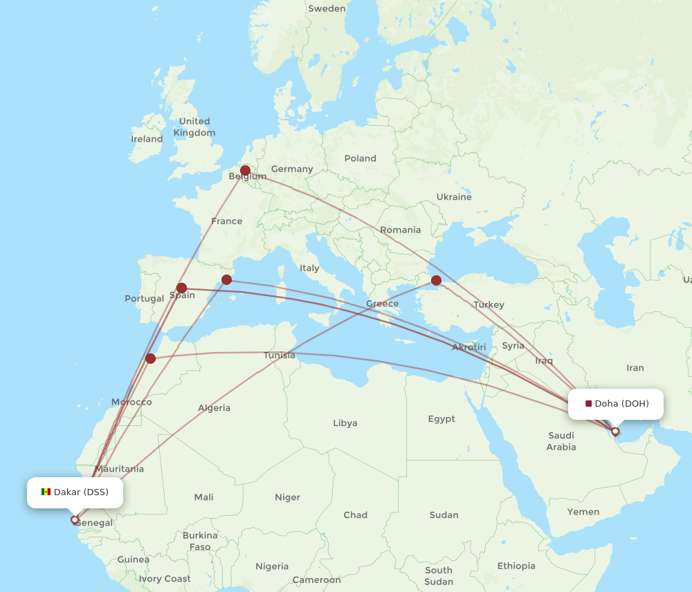 DSS-DOH flight routes