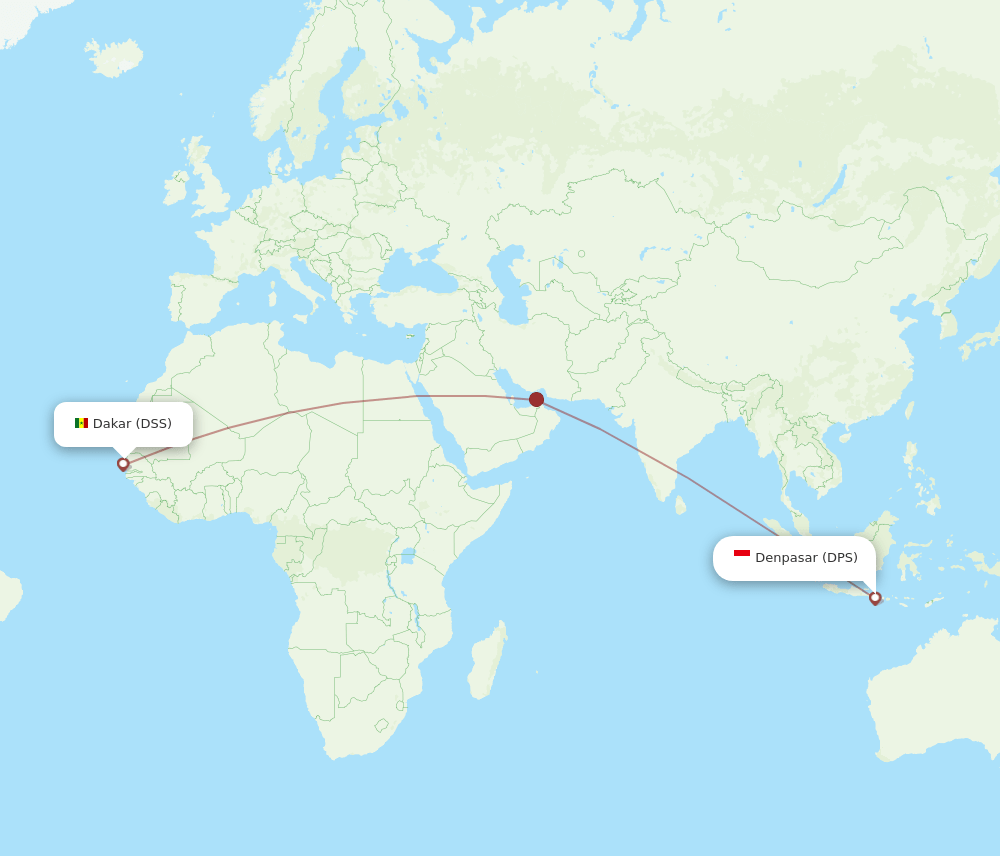DPS to DSS flights and routes map