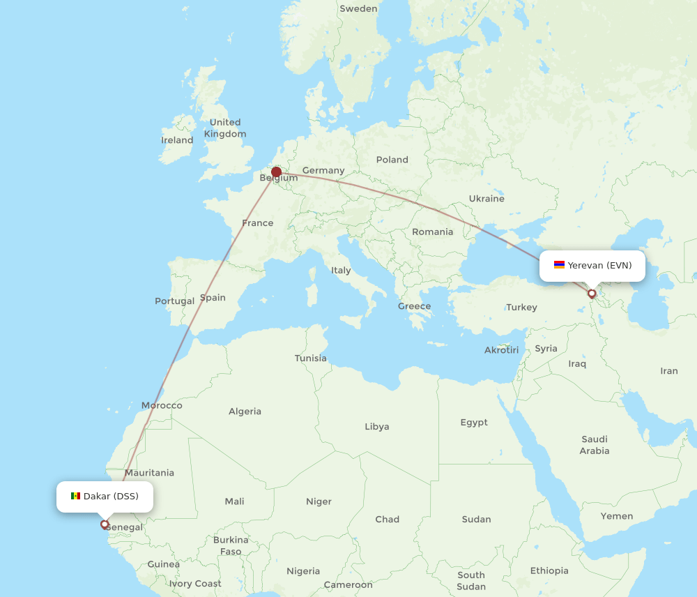DSS-EVN flight routes