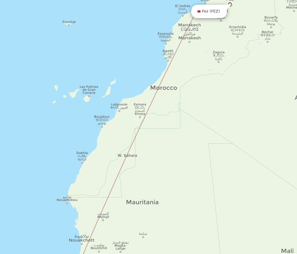 DSS-FEZ flight routes