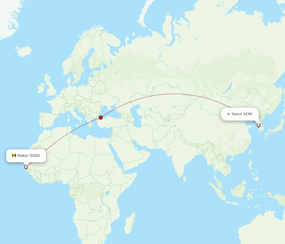 DSS-ICN flight routes