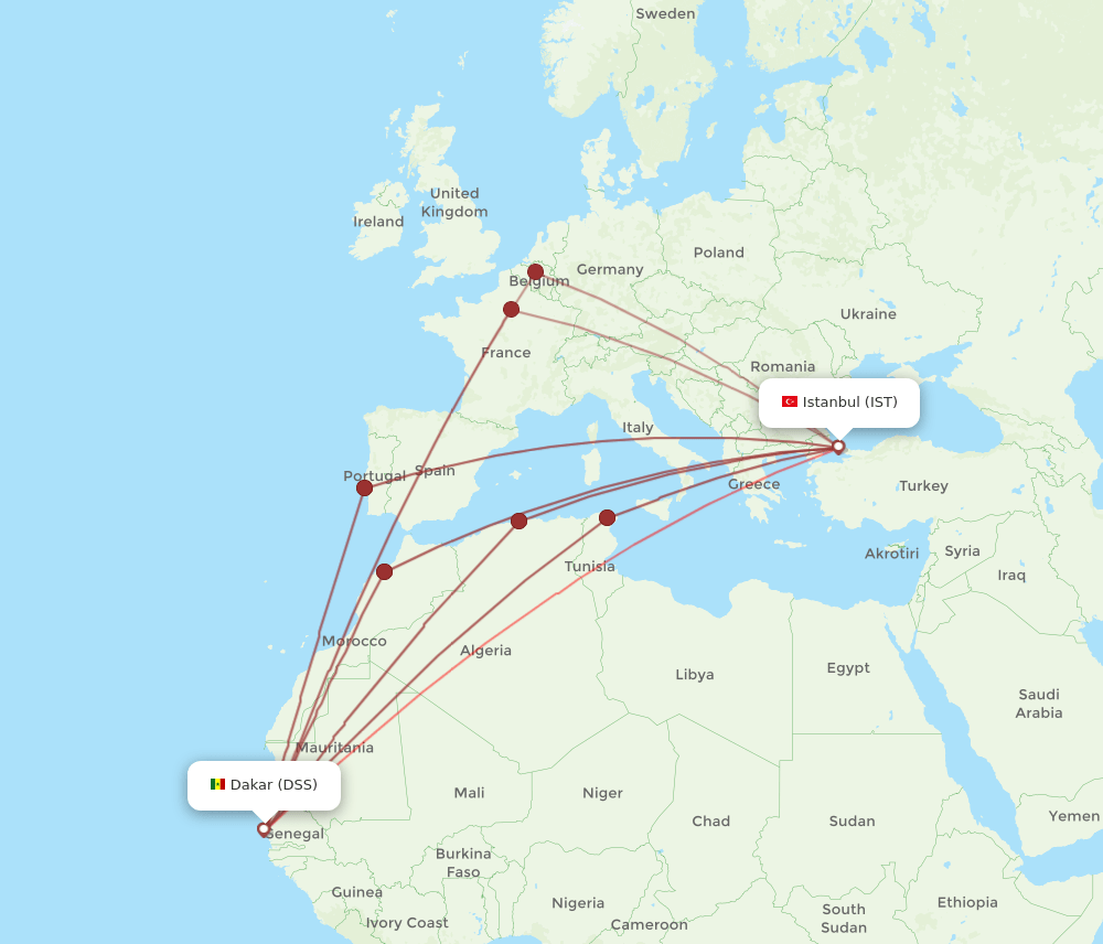 DSS-IST flight routes