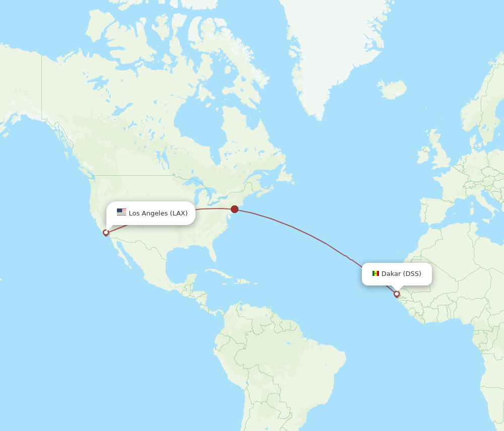 DSS to LAX flights and routes map