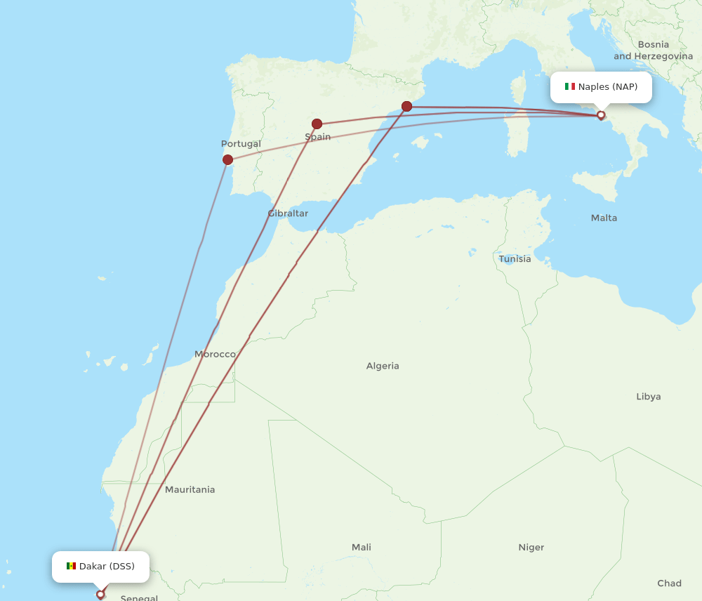 DSS-NAP flight routes