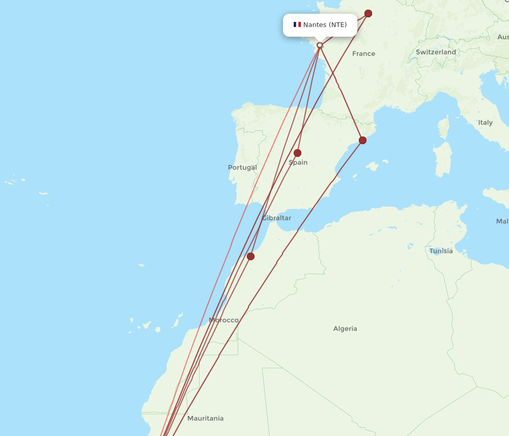 DSS-NTE flight routes