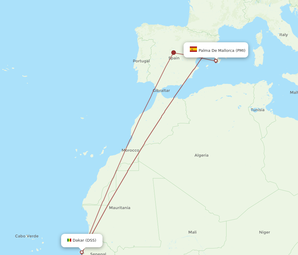 DSS-PMI flight routes