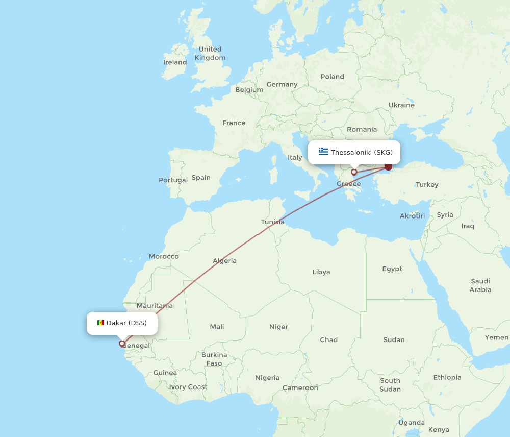 DSS-SKG flight routes