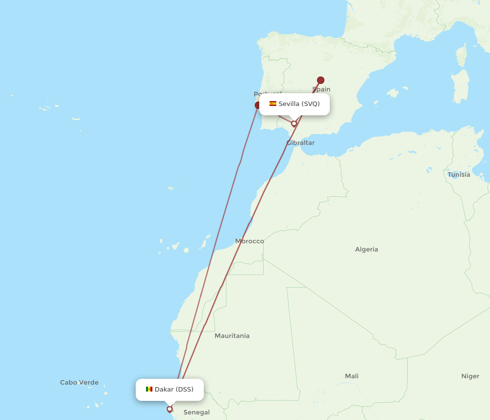 DSS-SVQ flight routes