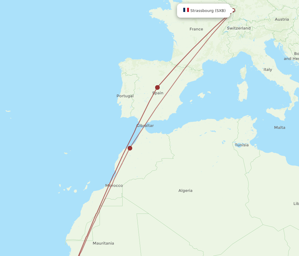 DSS to SXB flights and routes map