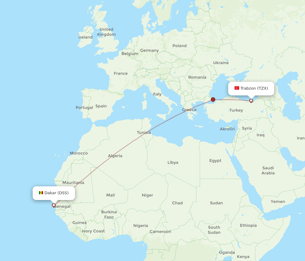 DSS-TZX flight routes