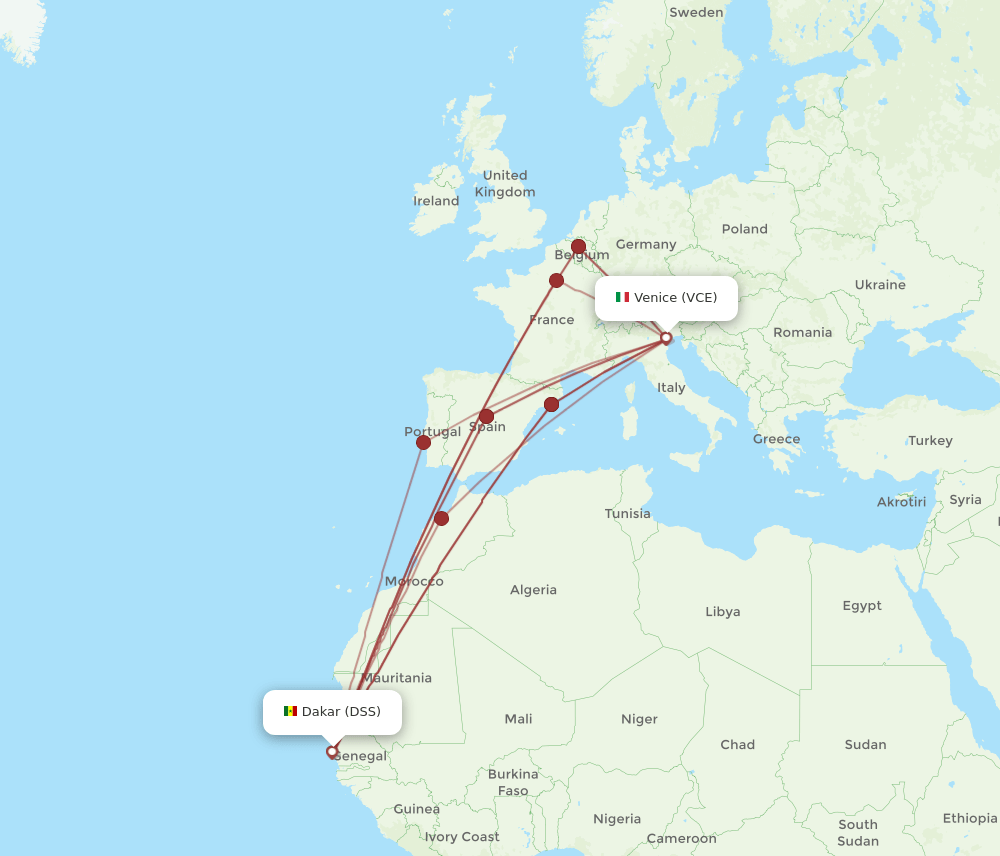 DSS-VCE flight routes