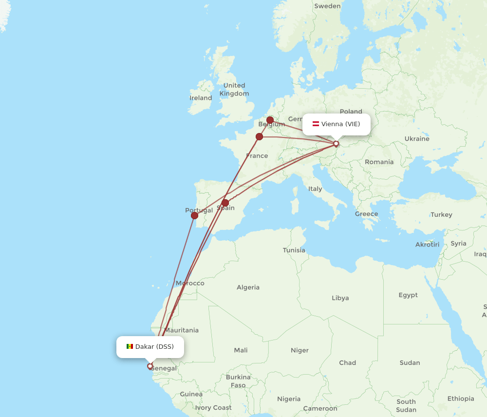 DSS-VIE flight routes