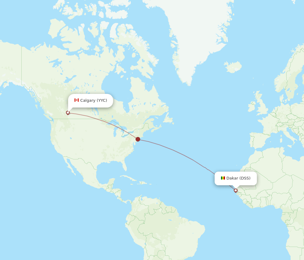 DSS-YYC flight routes