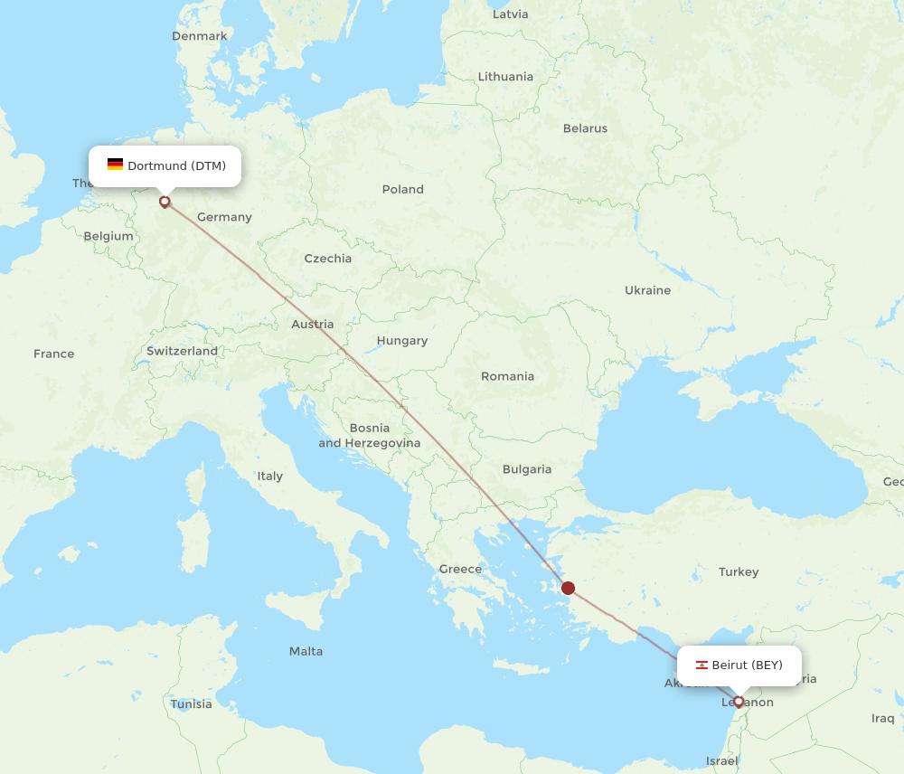 DTM-BEY flight routes