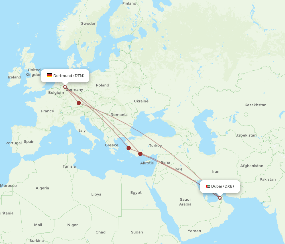 DTM-DXB flight routes