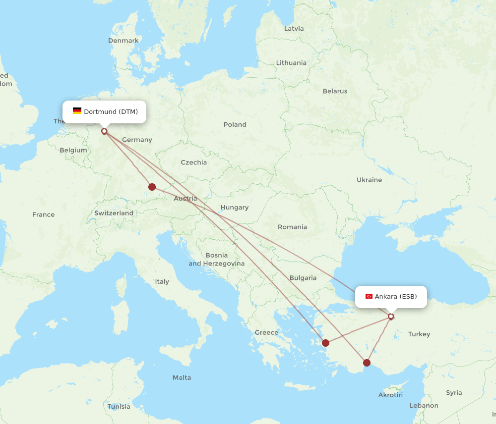 DTM-ESB flight routes