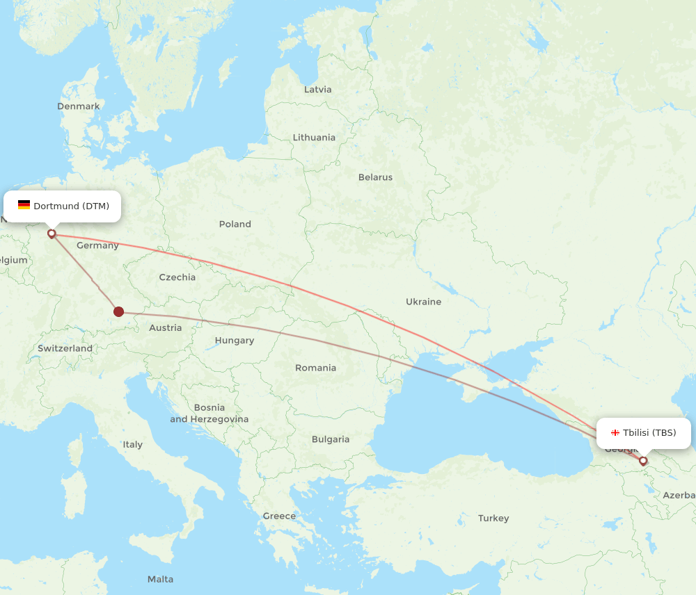 DTM-TBS flight routes