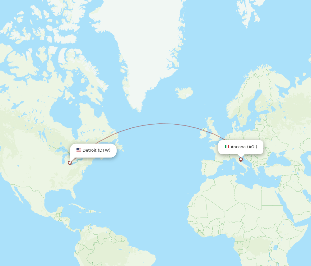 DTW-AOI flight routes