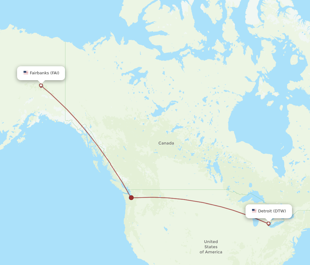 DTW-FAI flight routes