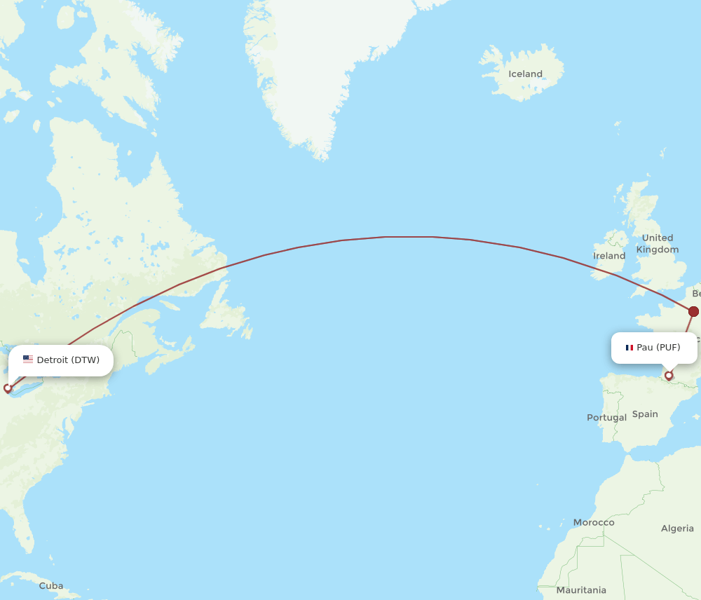 DTW-PUF flight routes