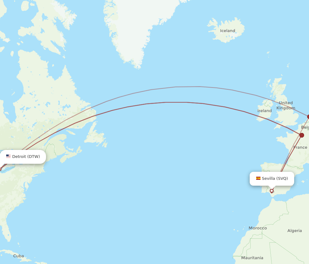 DTW-SVQ flight routes
