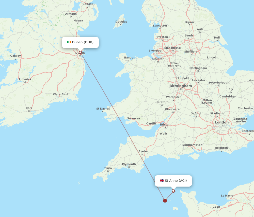 DUB-ACI flight routes