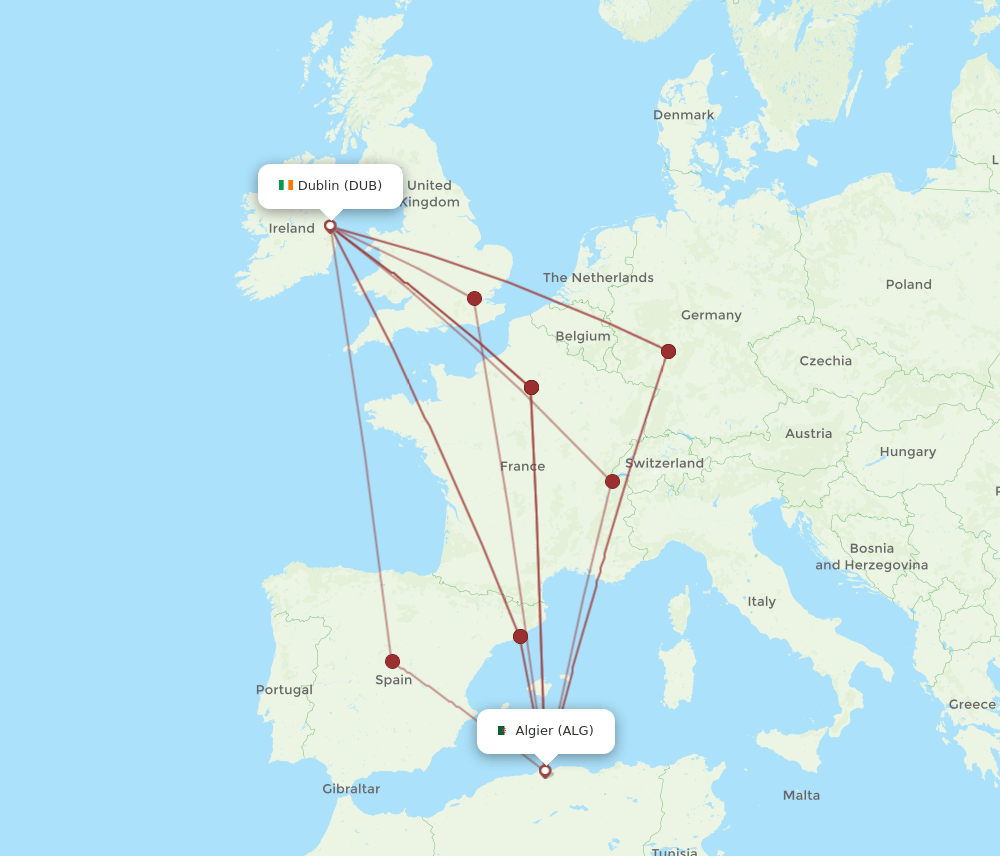 DUB-ALG flight routes