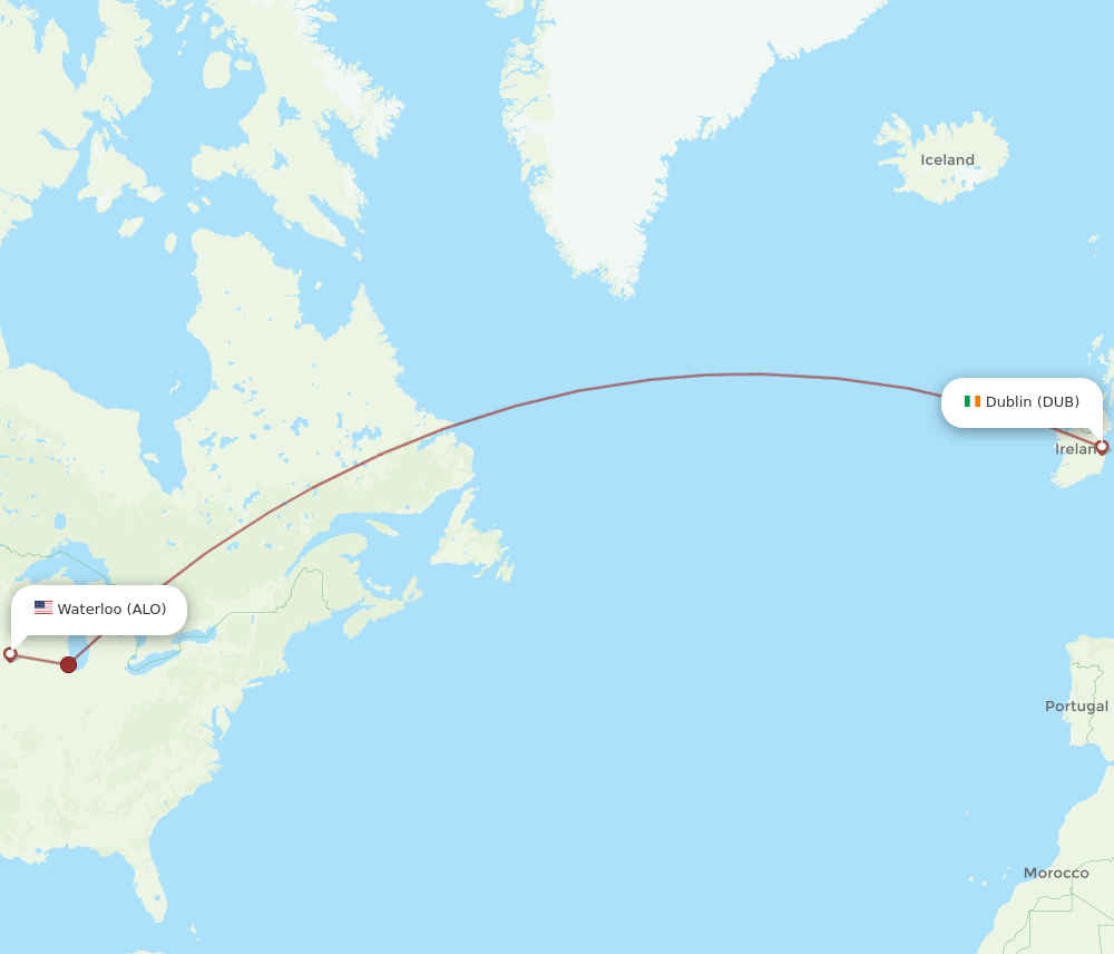 DUB-ALO flight routes