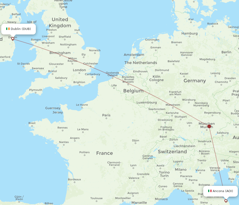 DUB-AOI flight routes