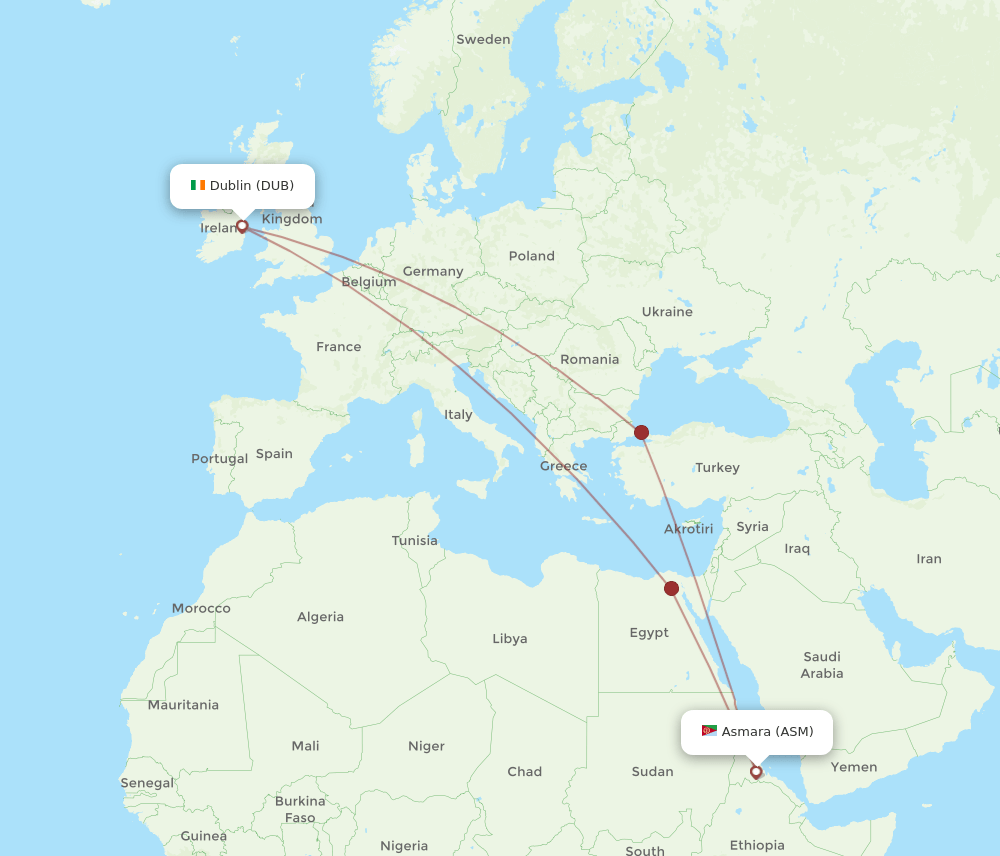 DUB-ASM flight routes