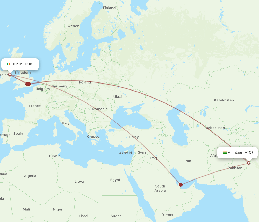 DUB-ATQ flight routes