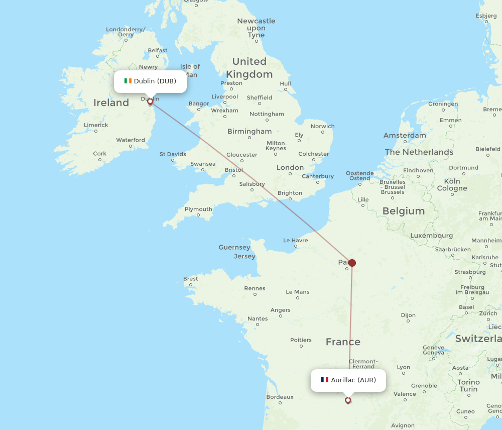 DUB-AUR flight routes
