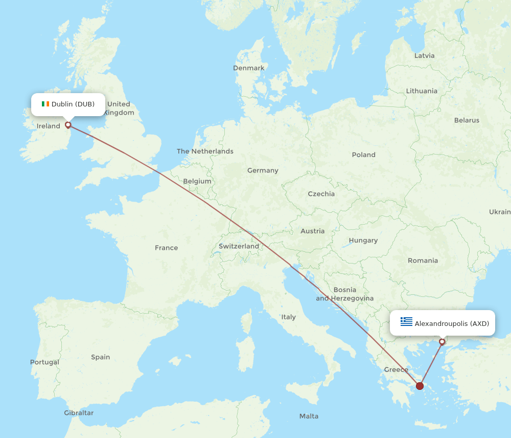 DUB-AXD flight routes