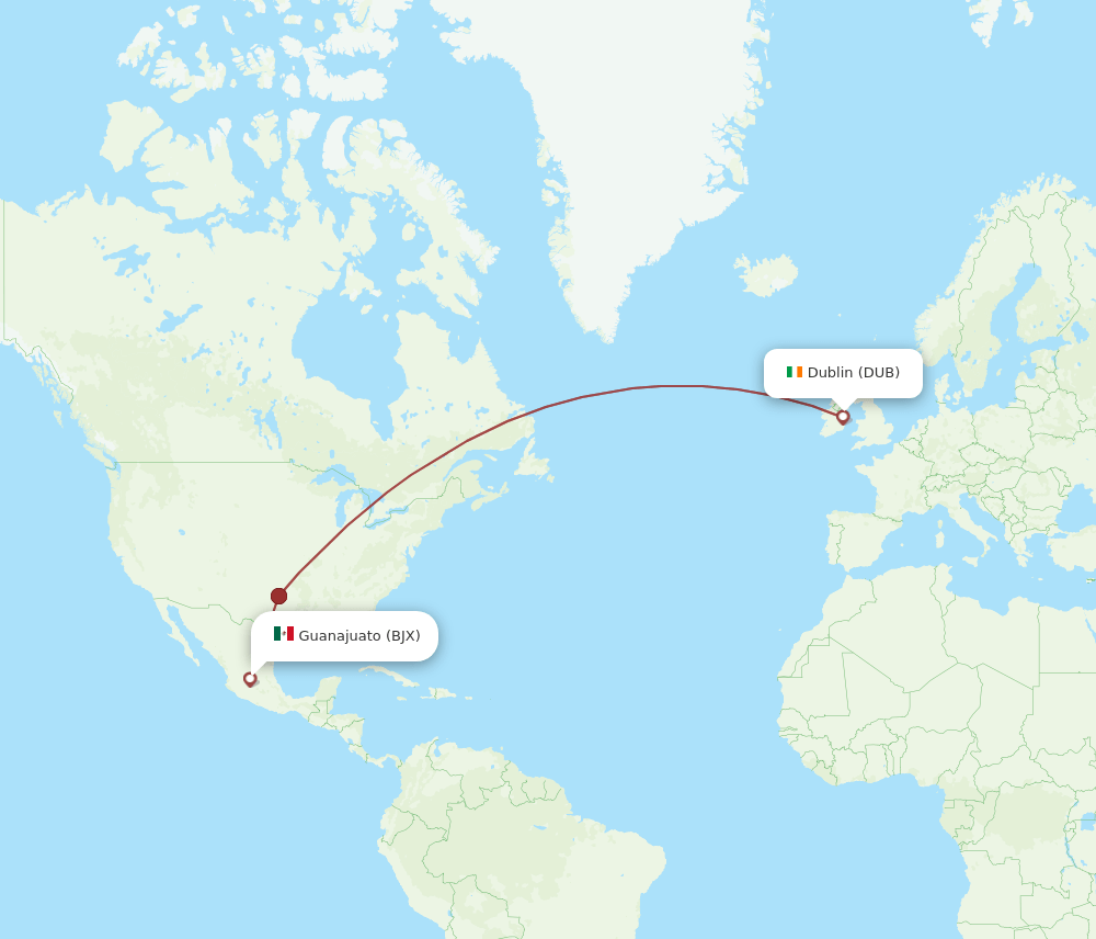 DUB-BJX flight routes