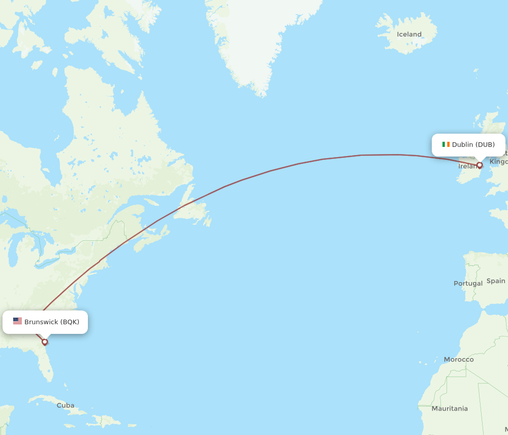 DUB-BQK flight routes