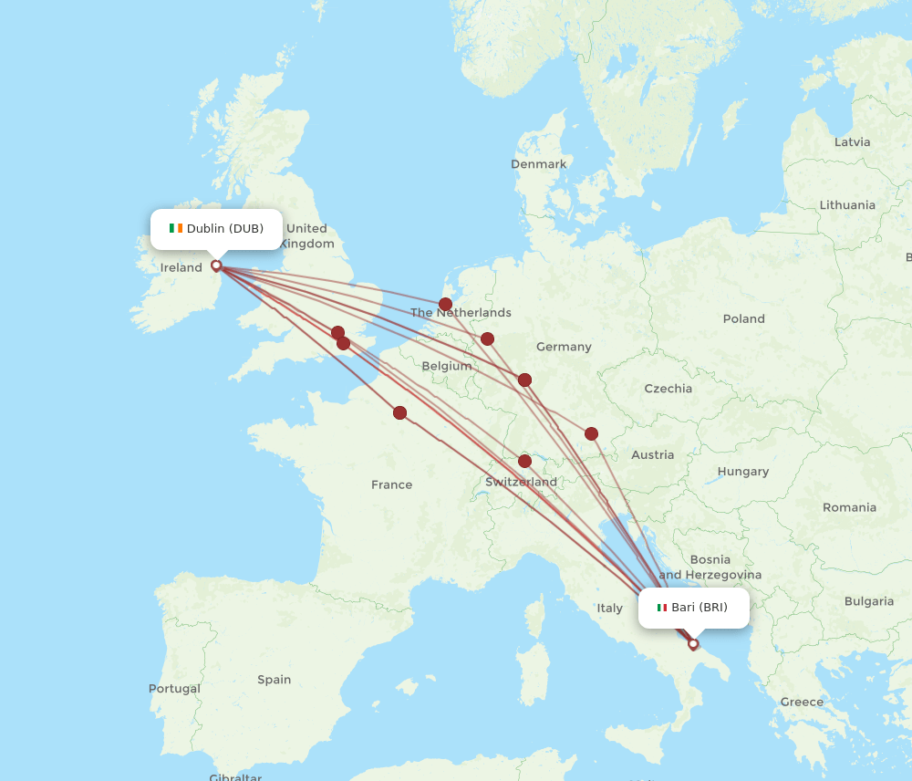 DUB-BRI flight routes