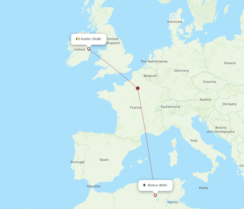 DUB-BSK flight routes