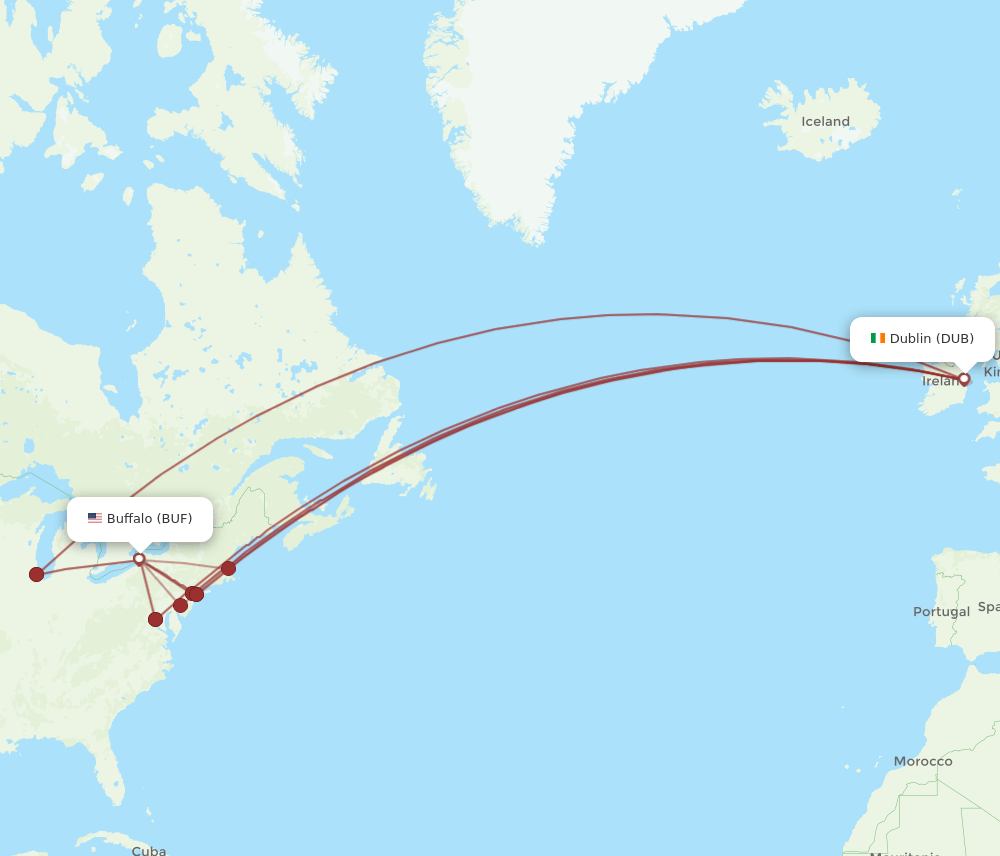 DUB-BUF flight routes