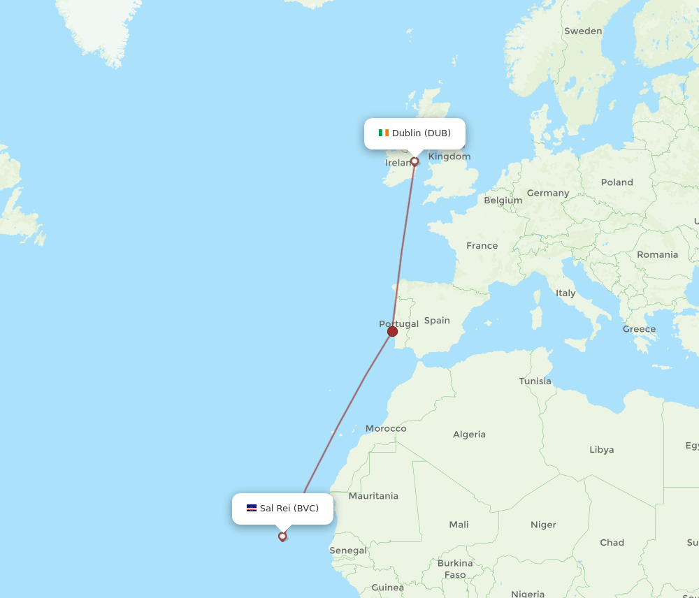 DUB-BVC flight routes