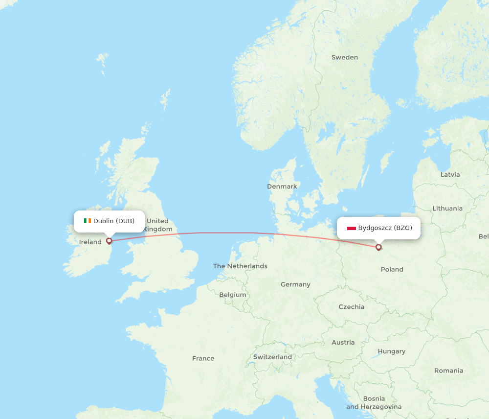 DUB-BZG flight routes