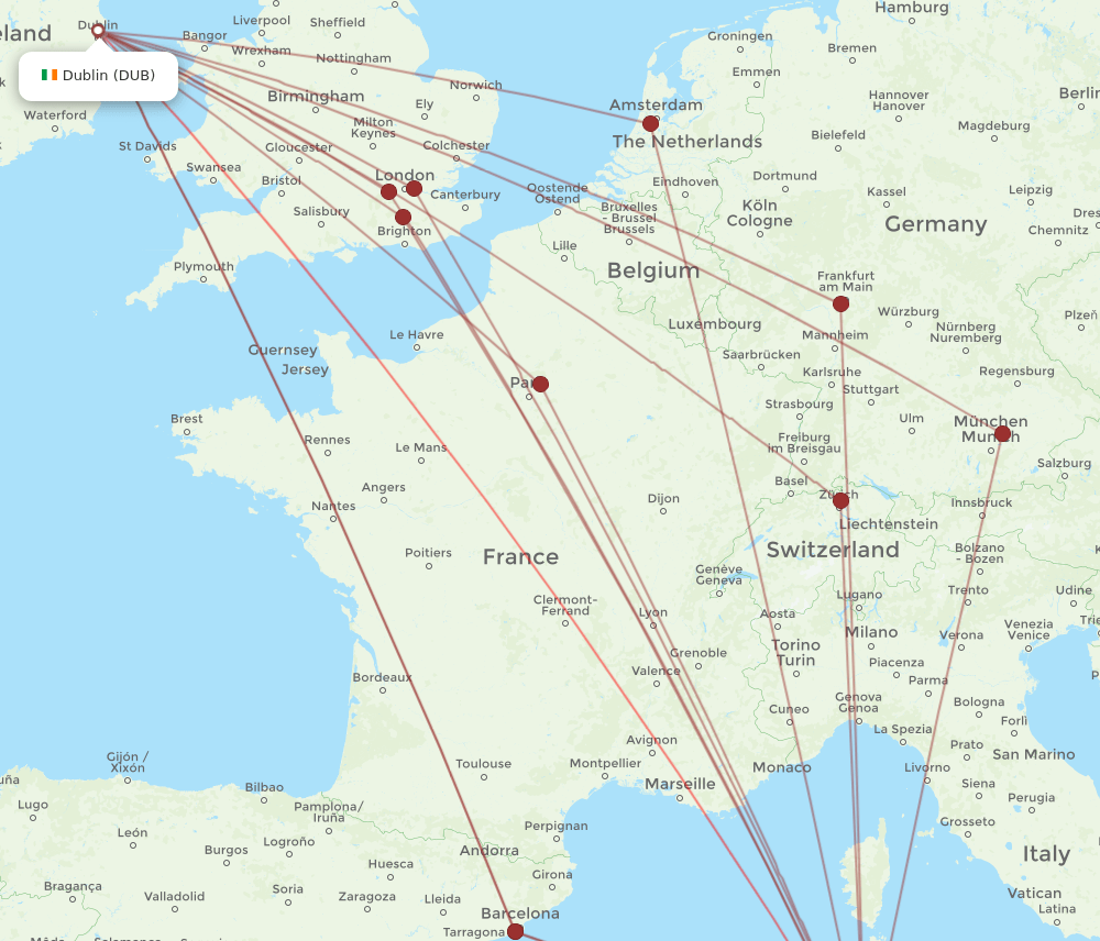 DUB-CAG flight routes